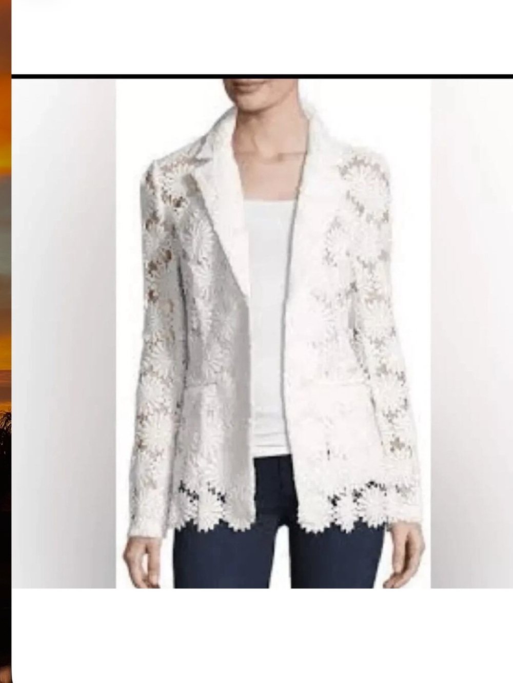 Berek White Floral Crochet Blazer-gorgeous!